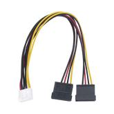 Cable Doble de Corriente SATA / Compatible con DVR's epcom / HIKVISION / 25 cms de Longitud
