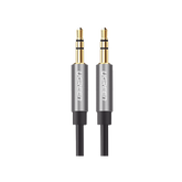 Cable Auxiliar 5 Metros / Conector 3.5mm a 3.5mm / Macho a Macho / Cubierta de TPE / Carcasa de Aluminio / Color Negro
