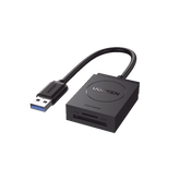 Lector de tarjetas USB-A 3.0 a MicroSD (TF) / SD | 5Gbps | Soporta hasta 2TB | Soporta Windows/Mac OS/Linux/Android | Lectura de Tarjetas Simultánea | No Requiere Controlador | Cable de 15cm.