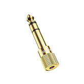 Adaptador (Convertidor) de Audio 3.5mm Hembra a 6.5mm Macho / Plug & Play / Superficie de Rosca Antideslizante / Calidad de sonido sin pérdidas