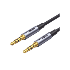 Cable Auxiliar de 3.5mm / Cable Audio Estéreo / Núcleo de Alambre de Cobre Esmaltado / Carcasa de Aluminio Azul + Nylon Trenzado / Soporta Micrófono / 2 Metros