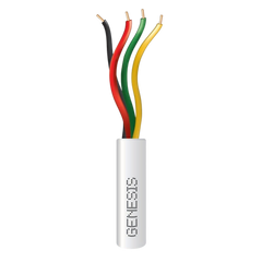 Bobina de 305 Metros / Alambre de Cobre / 4 x 22 AWG / Riser / Color Blanco / Para Aplicaciones de Alarmas de Intrusión / Sistemas de Automatización.