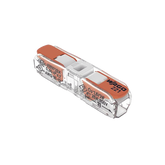 Conect. p. instal. en línea con palancas; para cualquier tipo de conductor; máx. 4mm²; 2 conductores; Carcasa transparente; Color tapa blanco; Temperatura ambiente máxima 85°C (T85); 4,00 mm²; transparente