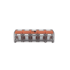 Borna de Conexión / 5 Conductores / 4 mm² Máximo / Palanca Naranja / Transparente / 32A 450V / UL JET ENEC / CAGE CLAMP® / T85