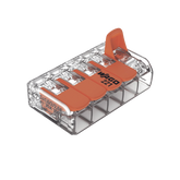 Conector de empalme compacto para todo tipo de conductores transparente para 5 conductores.