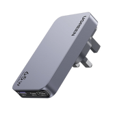 Cargador Rápido GaN 65W UGREEN / 2 Puertos USB-C + 1 Puerto USB-A / Tecnología GaN / Carga Rápida PPS PD 3.0 QC 4.0 / Compatibilidad Universal 100-240V / Diseño Compacto