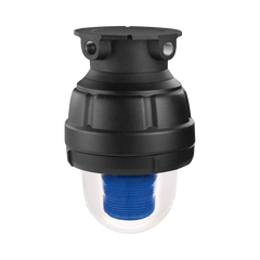 Luz estroboscopica a prueba de explosiones UL y cUL para Clase I, División 1, Grupo C y D; Clase I, División 2, Grupos A y B; Clase II, División 1, Grupos E, F y G; Clase III, 24 VCD, Color Azul, Montaje no incluido