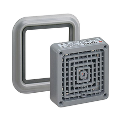 Bocina Vibratone® con placa de ajuste de hasta 110 dB, Listado por UL y cUL, 24 VCA, Color Gris