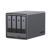 NAS UGREEN NASync DXP4800 Plus / Procesador Intel Pentium Gold 8505 5 Núcleos / 4 Bahías SATA + 2 M.2 NVMe PCIe 4.0 / 8GB DDR5 Expandible a 64GB / 10GbE + 2.5GbE / USB 3.2 Gen 2 Tipo C / HDMI 4K / Sistema Almacenamiento Conectado Red