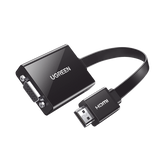 Adaptador HDMI a VGA / Resolución 1080P / Audio 3.5mm / Con Puerto Micro USB para Alimentación / Plug & Play / No Requiere Controlador / ABS / Flexible y Duradero