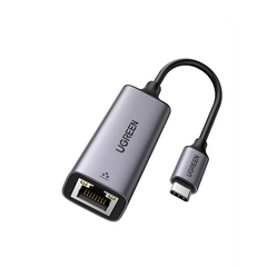 Adaptador de Red USB-C 3.1 (5 Gbps) a RJ45 | Thunderbolt 3 | Admite 10/100/1000 Mbps | Chip Inteligente | Amplia Compatibilidad | Caja de Aluminio | Longitud del cable 10 cm.