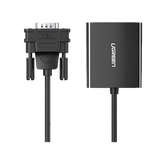 Entrada: VGA Macho / Salida: HDMI Hembra / Resolución de 1080P@60Hz / Puerto Estéreo de 3.5 mm / Plug and Play, Sin Controlador / Longitud del Cable 15 cm. / Incluye Cable de Alimentacion USB / Incluye Cable de Audio de 3.5mm.