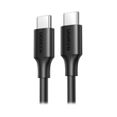 Cable USB-C a USB-C | 1 Metro | Carga Rápida de hasta 60W | Transferencia de datos de 480 Mbps | PD3.0 | QC 4.0/3.0/2.0 | FPC | AFC | Duradero y Flexible| Caja ABS | Cubierta de TPE | Color Negro.