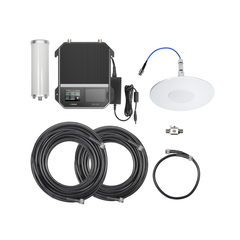 Kit Amplificador Office 200 para 2G, 3G y 4G / Mejora llamadas convencionales y VoLTE / Amplifica señal de TELCEL, AT&T y MOVISTAR / Cubre hasta 400 m² con una antena y hasta 1600 m² con 4 antenas.