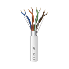 Carrete de 305 Metros (1000 Pies) de Cable Cat5e / Calibre 24 AWG BLINDADO / PLENUM / Color Blanco para aplicaciones de Voz y Datos