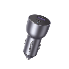 Cargador de Auto 52.5W | Puerto USB-A y USB-C | Carga Rápida | Compatible con Vehículos de 12 y 24 VCD | PD3.0 + QC3.0 | Chip Inteligente | Diseño Compacto Mayor Eficiencia Energética | Caja de Aluminio