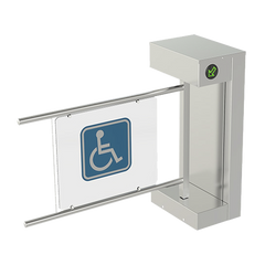 Torniquete De Cortesía Motorizado / Acabado En Acero Inoxidable Con Hoja de Acrílico / Bidireccional / Compatible con Cualquier Control De Acceso de Contacto Seco