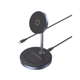 Soporte de Carga Inalámbrica | 3 en 1 | Compatible con MagSafe | Perfecto para iPhone y AirPods | Carga Rápida Adaptativa /Simultanea | Múltiples Protecciones | Luz Indicadora LED | Aleación de Aluminio | Incluye Cable