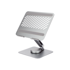 Soporte Giratorio de Aluminio para Laptop | Giratorio 360° | Función de Bloqueo | Soporta Laptops de 10 a 17.3''| Capacidad de Carga 5Kg | Excelente Estabilidad | Diseño Ergonómico | Altura y Angulo Ajustable | Plegable y Port&