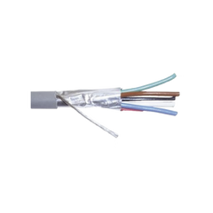 Cable Calibre 22, CMR, 6 Conductores, Blindado, 305 Metros (1000 Pies), Color Gris