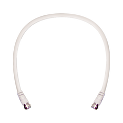 Jumper Coaxial con Cable Tipo RG-6 en Color Blanco de 60.96 Centímetros (24 Pulgadas) de Longitud y Conectores F Macho en Ambos Extremos. 75 Ohm de Impedancia.