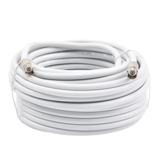 Jumper Coaxial con Cable Tipo RG-6 en Color Blanco de 15.24 Metros (50 Pies) de Longitud y Conectores F Macho en Ambos Extremos. 75 Ohm de Impedancia.