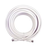 Jumper Coaxial con Cable Tipo RG-6 en Color Blanco de 15.24 Metros de Longitud y Conectores F Macho en Ambos Extremos. 75 Ohm de Impedancia.
