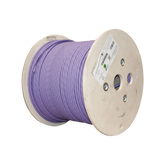 Bobina de Cable Blindado S/FTP de 4 Pares, Cat7A, Inmune a Ruido e Interferencias, LS0H (Bajo Humo, Cero Halógenos), Color Violeta, 305 Metros (1000 Pies)