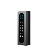 Control de Acceso Slim Akuvox A08S / Aluminio y Vidrio Templado / IP65 & IK09 / Capacidad para 20,000 Tarjetas / Métodos de Acceso Multi (QR, Bluetooth, PIN, RFID) / Soporta Wiegand / 1 Salida de Relay