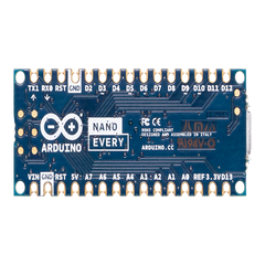 Placa de Desarrollo Arduino® Nano Every / Microcontrolador ATmega4809 AVR 20 MHz / USB-Serial Bridge ATSAMD11D14A / 48 KB Flash / 6 KB SRAM / Compatible 5V / Montaje DIP o SMT