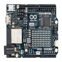 Placa de Desarrollo Arduino UNO R4 WiFi / Microcontrolador 32-bit RA4M1 Arm Cortex-M4 48 MHz / ESP32-S3 WiFi 4 y Bluetooth 5 / 256 kB Flash + 32 kB SRAM / Matriz LED 12x8 / DAC 12-bit / Compatibilidad Shields UNO