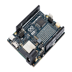 ARDUINO UNO REV4 WIFI, Retrocompatible con la UNO R3, la Arduino UNO R4 WiFi incluye una matriz LED 12x8 para interfaz mejorada y destaca por su conectividad y mayor potencia de procesamiento