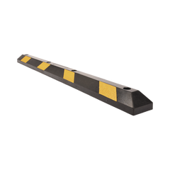 Tope Vehicular P / Estacionamiento / 183cm / Color Negro-Amarillo / 8 Franjas Reflejantes.