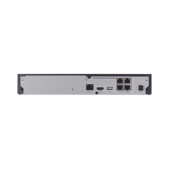 NVR 4 canales grabacion hasta 8MP / H.265, H.264 / P2P Wisenet / 4 puertos PoE Plug and play / soporta 1 disco duro (no incluido).