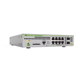 Switch PoE+ Administrable CentreCOM GS970M, Capa 3 de 8 Puertos 10/100/1000 Mbps + 2 SFP Gigabit, 124 W