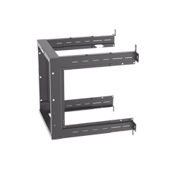 Rack PanZone® de Montaje en Pared, de 19in, Profundidad Ajustable, Rieles Numerados y Roscados #12-24, 12 UR, Color Negro