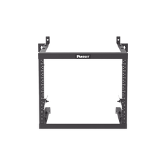 Rack PanZone® de Montaje en Pared, de 19in, Profundidad Ajustable, Rieles Numerados y Roscados #12-24, 9 UR, Color Negro
