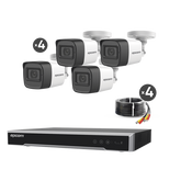 Kit TURBOHD 5 Megapixel / DVR 4 Canales / 4 Cámaras de 5 Megapixel con Micrófono Integrado / 4 Cables 18 Metros / Fuente de Poder Profesional