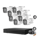 Kit TurboHD 1080p / DVR 8 Canales / 8 Cámaras Bala ColorVu con Microfono Integrado / Fuente de Poder / Accesorios de Instalación