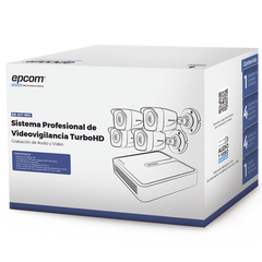 (MICRÓFONO Integrado) Kit TurboHD 1080p Lite / DVR 4 canales / Audio por Coaxitron / 4 Cámaras Bala de Metal con Micrófono Integrado
