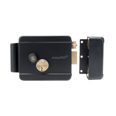 Cerradura Eléctrica con Botón de Salida / Incluye Llave / Exterior / Derecha / Color Negro