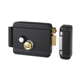 Cerradura Eléctrica con Botón de Salida / Incluye Llave / Exterior / Derecha / Color Negro