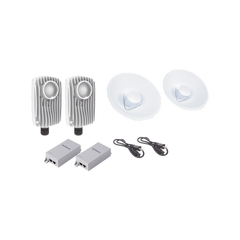 Kit de 2 radios C6X con 2 antenas de (20 dBi), rango de frecuencia extendida (5.1 a 6.4 GHz), incluye inyector POE, cable de alimentación y 2 FLEXIMOUNT-XL para alineación, distancia de hasta 3 km