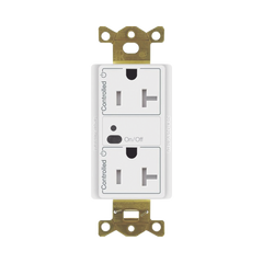 Receptáculo inalámbrico Lutron VIVE / 20 A, control inteligente en los 2 conectores.