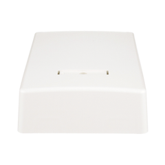 Caja de Montaje en Superficie, con Accesorio para Resguardo de Fibra Óptica, para 12 Módulos Mini-Com, Color Blanco Mate
