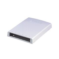 Caja de Montaje en Superficie, con Accesorio para Resguardo de Fibra Óptica, para 6 Módulos Mini-Com, Color Blanco