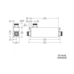 Acoplador direccional 7dB 617-5925MHz 300W-161dBc 4.3-10 IP67
