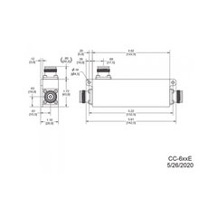 Acoplador direccional 8dB 617-5925MHz 300W-161dBc 4.3-10 IP67