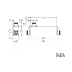 Acoplador direccional 13dB 617-5925MHz 300W-161dBc 4.3-10 IP67