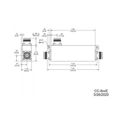 Acoplador direccional 15dB 617-5925MHz 300W-161dBc 4.3-10 IP67
